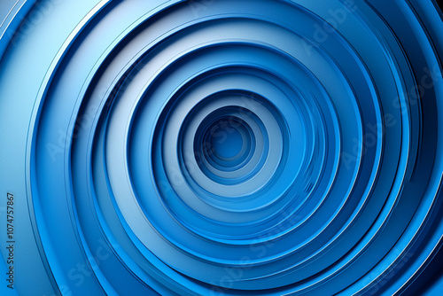 Layered blue circles creating a mesmerizing spiral pattern