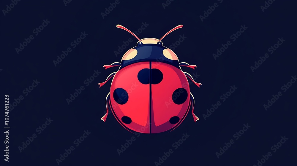 Naklejka premium Expressive Ladybug Mascot with Cute Animated Features Photo