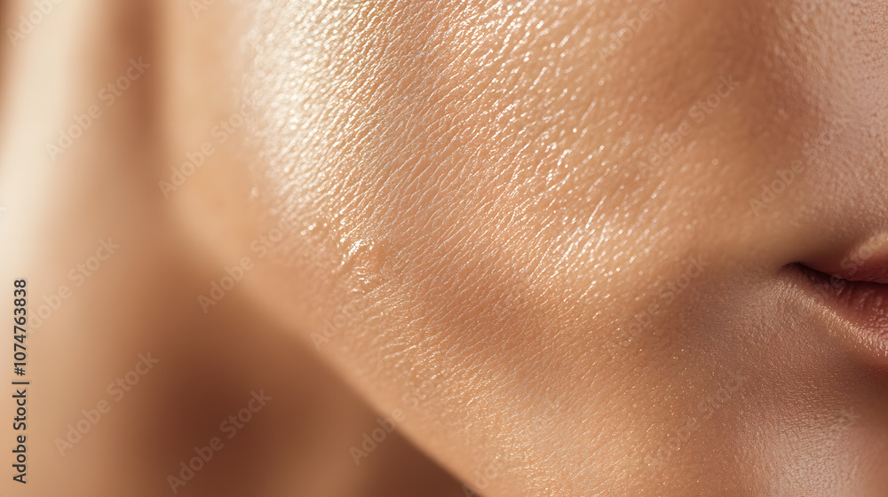 Close up macro photo of face skin texture showing wrinkles and pores Close up macro photo of face skin texture showing wrinkles and pores