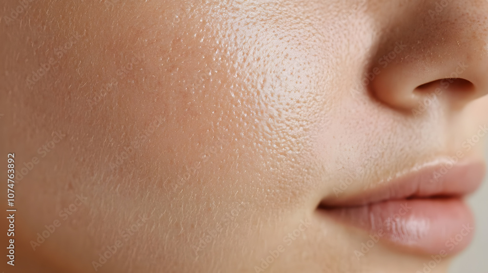 Close up macro photo of face skin texture showing wrinkles and pores Close up macro photo of face skin texture showing wrinkles and pores