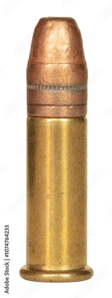 Isolated 22 caliber cartridge for rimfire guns Isolated 22 caliber cartridge for rimfire guns