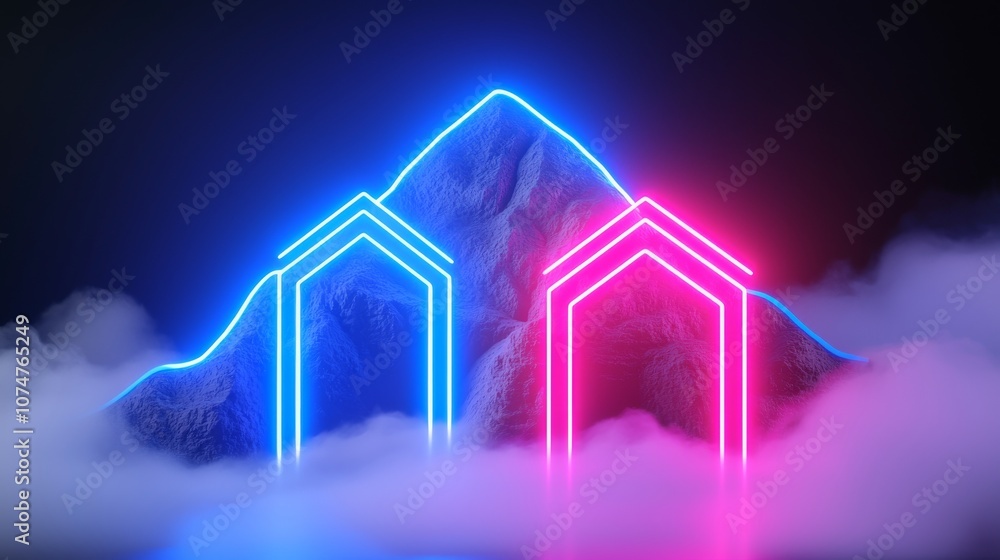 A futuristic wireframe hologram displaying ancient architecture glowing with quantum energy and data streams A futuristic wireframe hologram displaying ancient architecture glowing with quantum energy and data streams