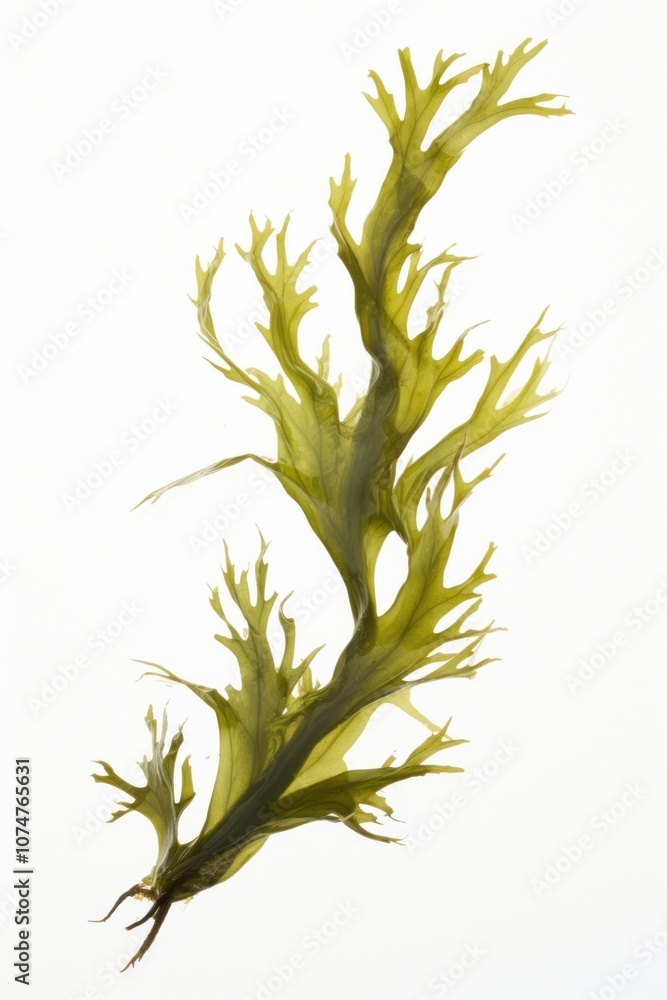 Obraz premium Ocean seaweed plant white background drawing.