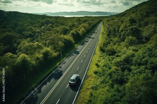 Road outdoors mountain vehicle. photo