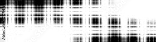 Halftone dotted textured long vector abstract background for overlay effect retro banners