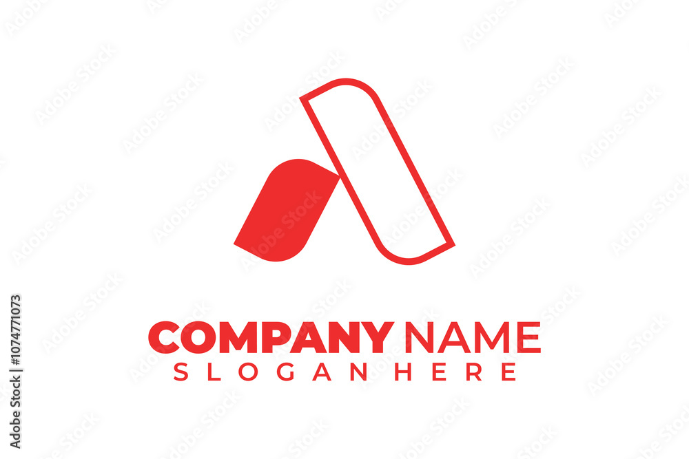 abstract letter a logo design with red and line art for brand identity abstract letter a logo design with red and line art for brand identity