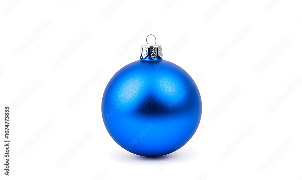 Shiny Blue Christmas ball isolated on a white background Shiny Blue Christmas ball isolated on a white background