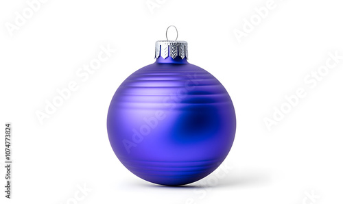 Shiny Blue Christmas ball isolated on a white background