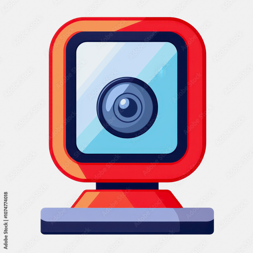 This illustration features a colorful, flat design of a dash camera icon against a white background, perfect for technology-related projects and graphics. This illustration features a colorful, flat design of a dash camera icon against a white background, perfect for technology-related projects and graphics.