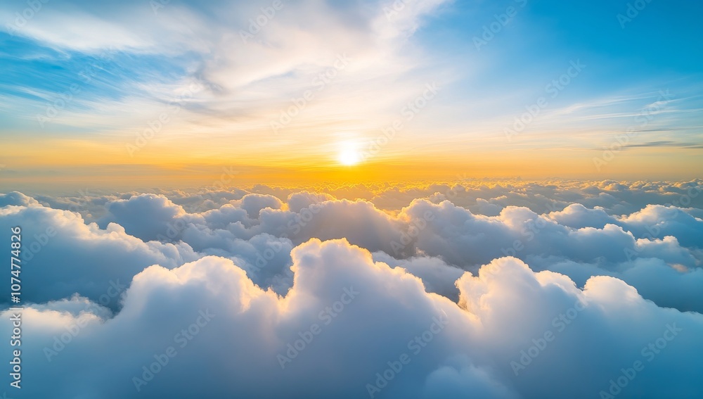 Fototapeta premium Beautiful Sunrise Above the Clouds - Symbolizing Hope and New Beginnings