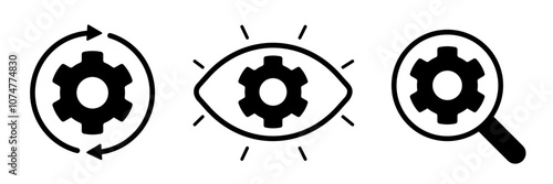 Settings icon set. Gear settings icon