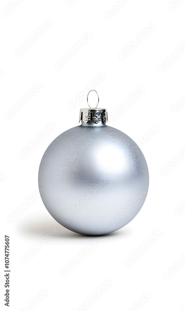 Silver Christmas ball isolated on a white background Silver Christmas ball isolated on a white background