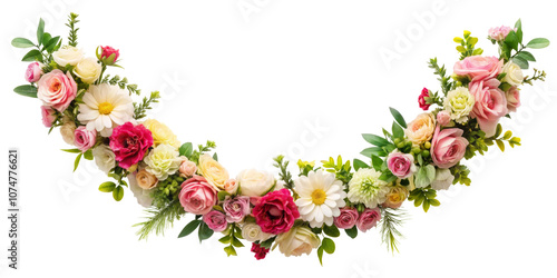 garland of flowers, transparent background