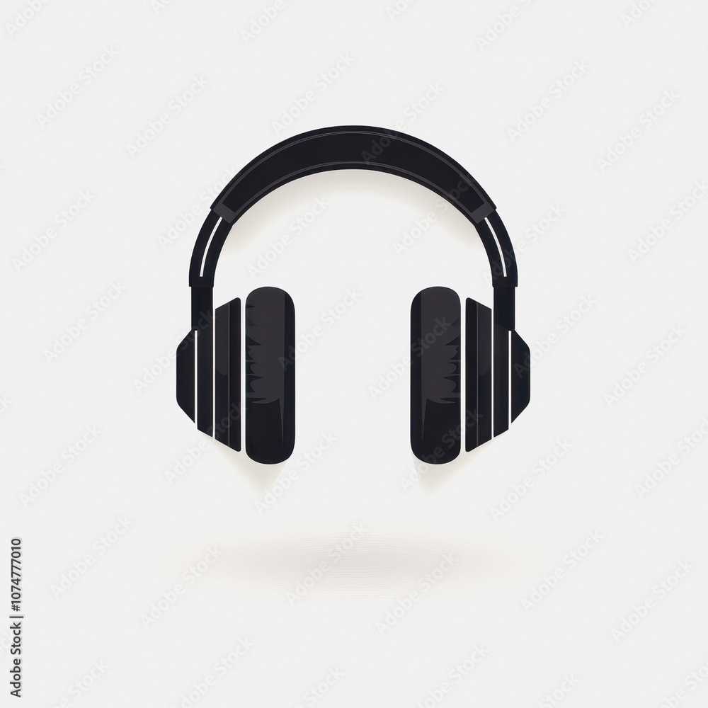 Fototapeta premium This minimalist icon features a sleek pair of noise-canceling headphones. Its simple design emphasizes modern technology, making it perfect for audio-related projects.