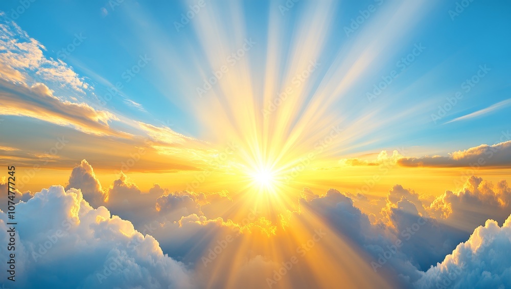 Beautiful Sunrise Above the Clouds - Symbolizing Hope and New Beginnings Beautiful Sunrise Above the Clouds - Symbolizing Hope and New Beginnings
