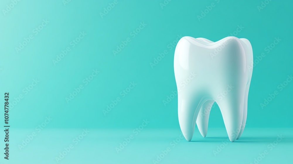 A single white tooth on a blue background. A single white tooth on a blue background.