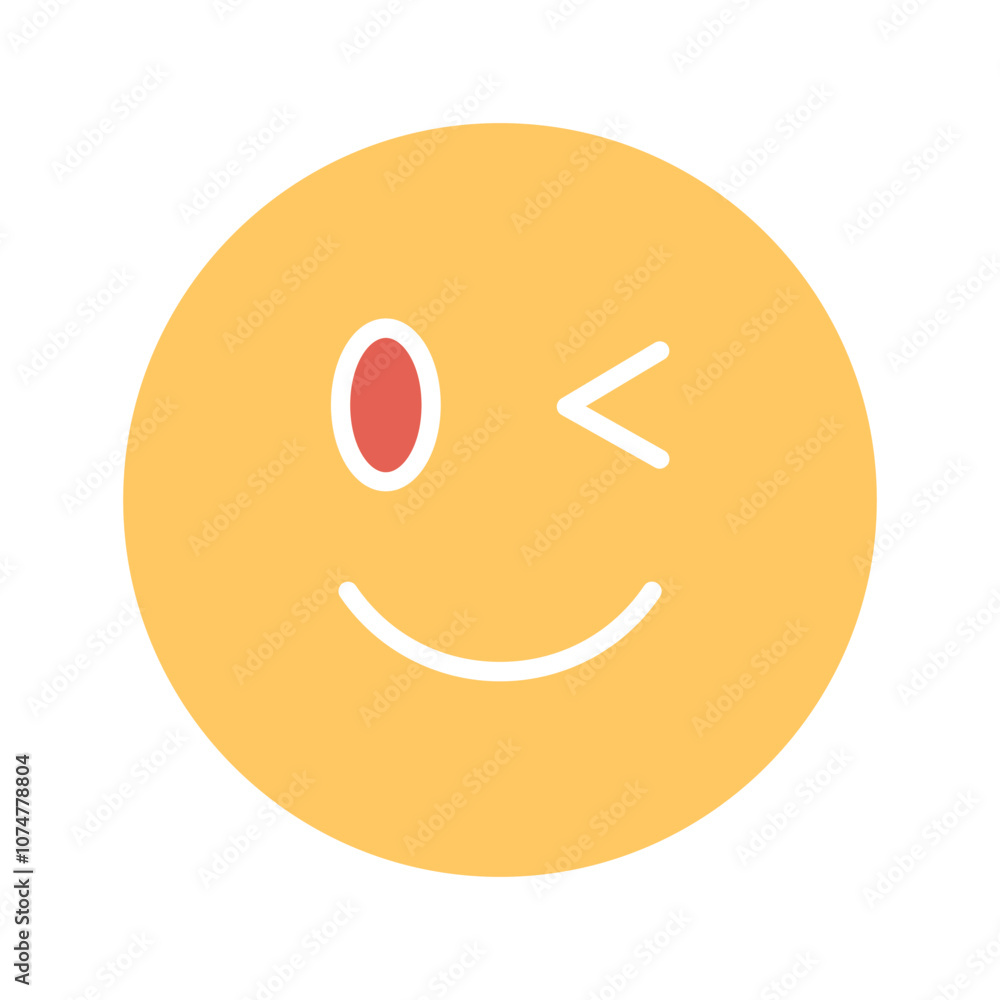 Fototapeta premium Winking Face Vector Icon