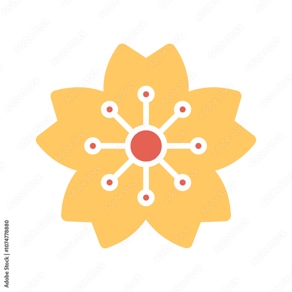Cherry Blossom Vector Icon Cherry Blossom Vector Icon