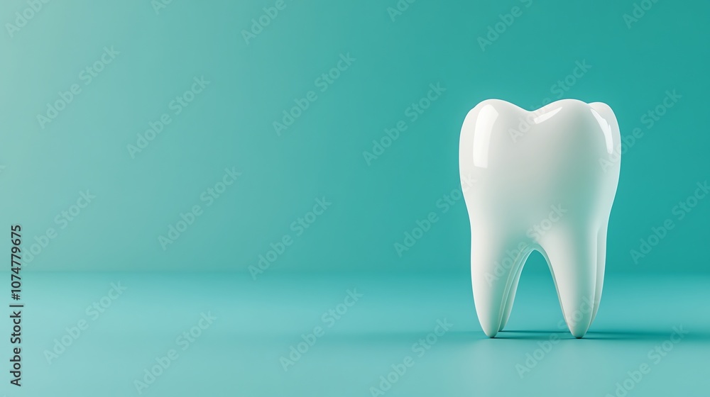 A single white tooth on a blue background. A single white tooth on a blue background.