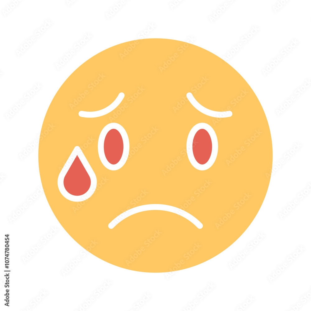 Fototapeta premium Crying Face Vector Icon