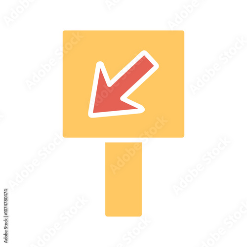 Diagonal Down-Left Arrow Vector Icon