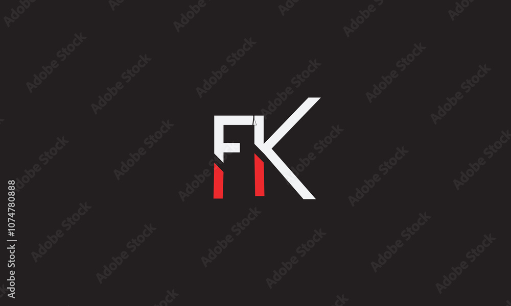 FK, KF , F , K , Abstract Letters Logo Monogram FK, KF , F , K , Abstract Letters Logo Monogram