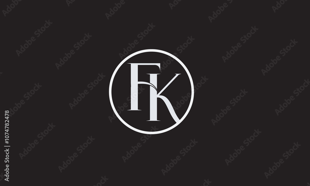 FK, KF , F , K , Abstract Letters Logo Monogram FK, KF , F , K , Abstract Letters Logo Monogram