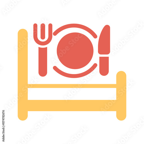 Breakfast in Bed Vector Icon