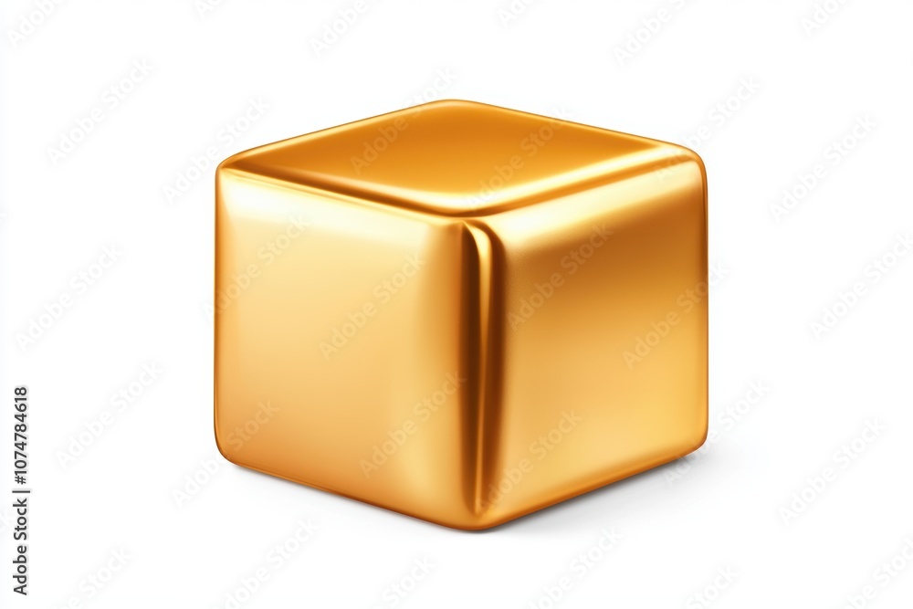 A single caramel cube, rich golden-brown hue with shiny surface, detailed and enticing, isolated on white background A single caramel cube, rich golden-brown hue with shiny surface, detailed and enticing, isolated on white background