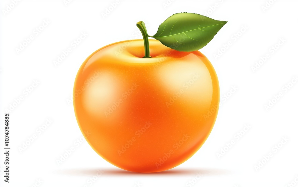 A single whole orange, bright and glossy texture, realistic and detailed, minimalist design, isolated on white background A single whole orange, bright and glossy texture, realistic and detailed, minimalist design, isolated on white background