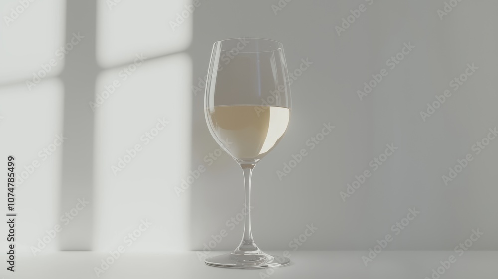 A tall wine glass, filled with chilled white wine, luminous and refreshing aesthetic, isolated on white background A tall wine glass, filled with chilled white wine, luminous and refreshing aesthetic, isolated on white background