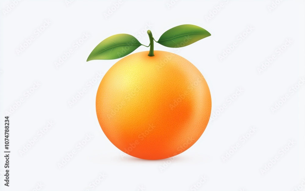 A single whole orange, bright and glossy texture, realistic and detailed, minimalist design, isolated on white background A single whole orange, bright and glossy texture, realistic and detailed, minimalist design, isolated on white background