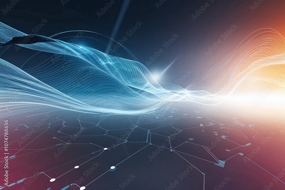 Futuristic Digital Waves and Abstract Commerce Environment for Modern Business Solutions Futuristic Digital Waves and Abstract Commerce Environment for Modern Business Solutions
