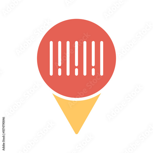 Barcode Location Vector Icon