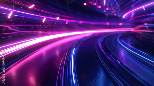 Another abstract artwork showcases bright light trails in pink and blue, illustrating speed and motion against a dark backdrop for the graphic resources industry.