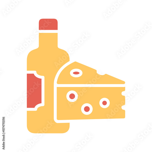 Wine and Cheese Vector Icon