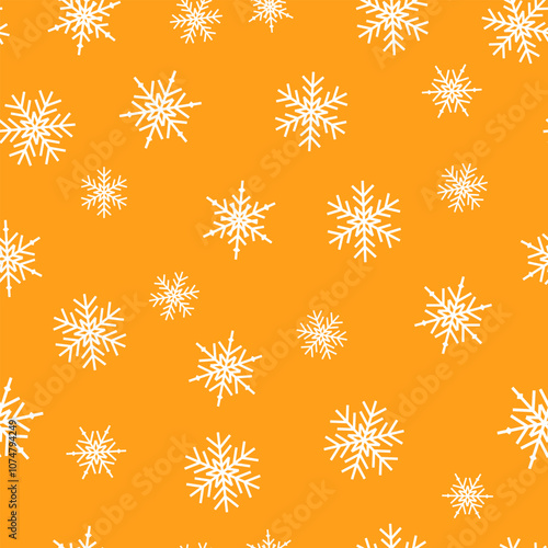 Seamless pattern with snowflakes. Graphic element for design, print, sticker, party decoration, logo, emblem, magazine prints or journal article, t-shirt design, poster.