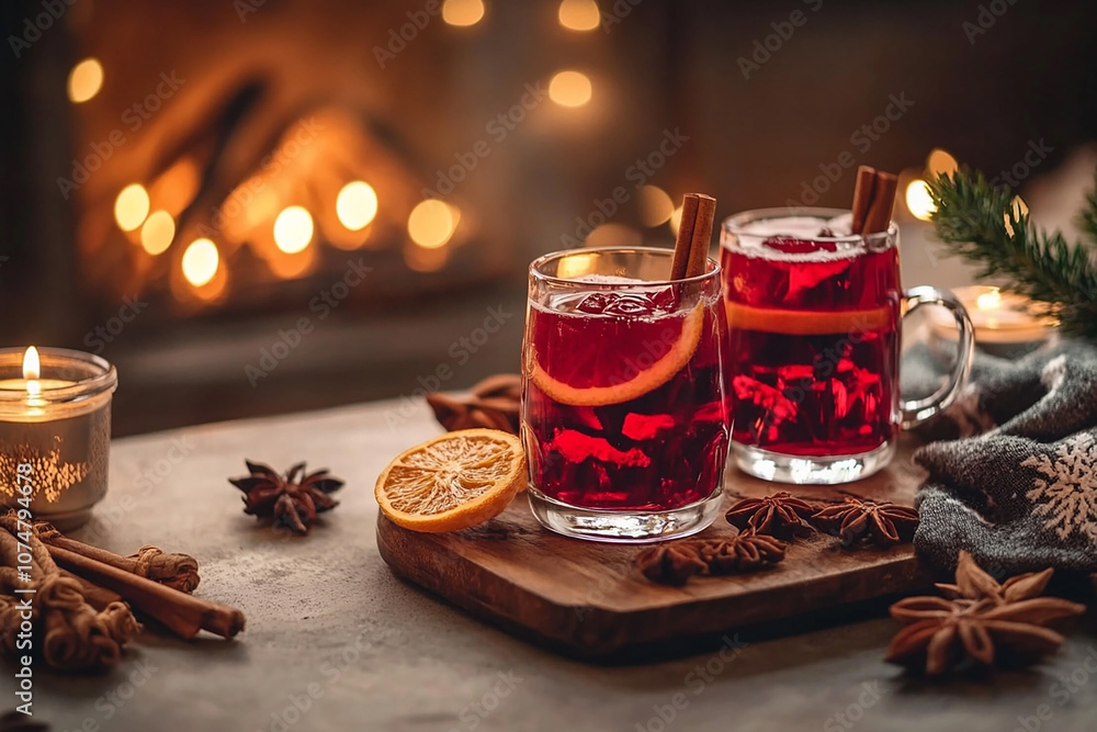 Cozy hot drink in cozy winter atmosphere at home, digital detox, relaxation cozy lifestyle, mental health Cozy hot drink in cozy winter atmosphere at home, digital detox, relaxation cozy lifestyle, mental health