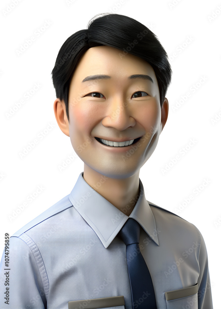 3d style illustration of young asia man in office worker uniform with smile isolated on transparent background 3d style illustration of young asia man in office worker uniform with smile isolated on transparent background