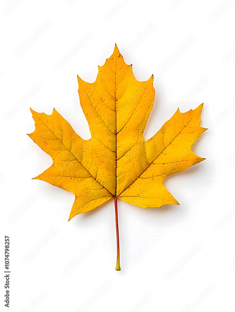 Obraz premium Yellow Maple Leaf isolated on white background