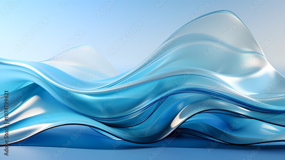digital technology blue and white abstract glass wave poster background digital technology blue and white abstract glass wave poster background