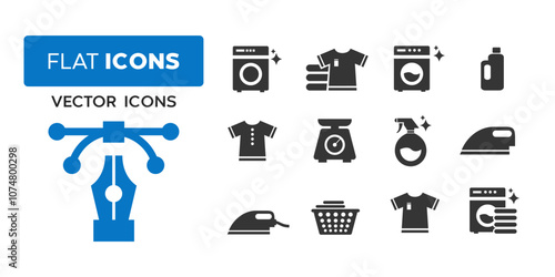 vector laundry icon, suitable for laundry icons, etc