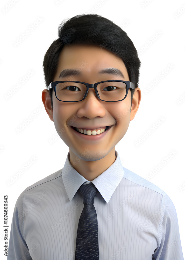 3d style illustration of young asia woman in office worker uniform in glasses with smile isolated on transparent background 3d style illustration of young asia woman in office worker uniform in glasses with smile isolated on transparent background