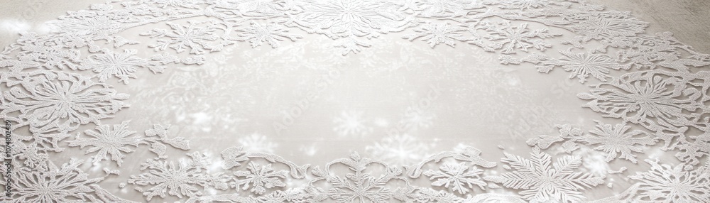 Obraz premium A delicate, white lace design creating a textured, elegant surface.