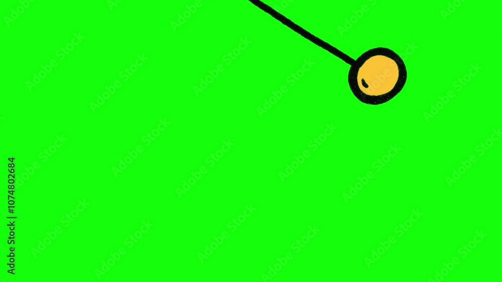 yellow pendulum on green screen video. chroma key