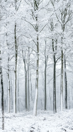 Wallpaper Mural Snow falling on trees in a winter forest creating a peaceful atmosphere Torontodigital.ca