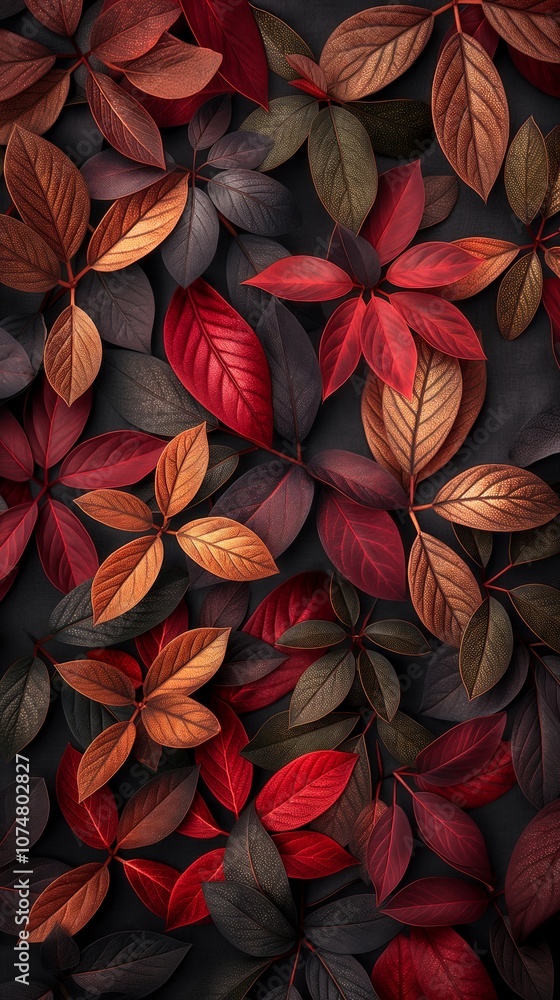 Minimalist earth toned seamless pattern featuring autumn leaves for seasonal design Minimalist earth toned seamless pattern featuring autumn leaves for seasonal design