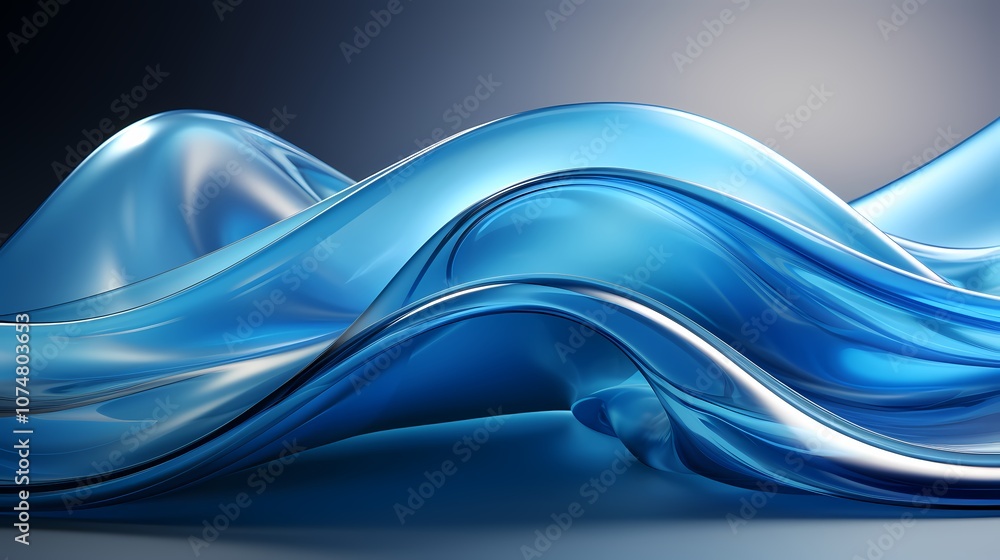 Naklejka premium digital technology blue and black abstract glass lines poster background