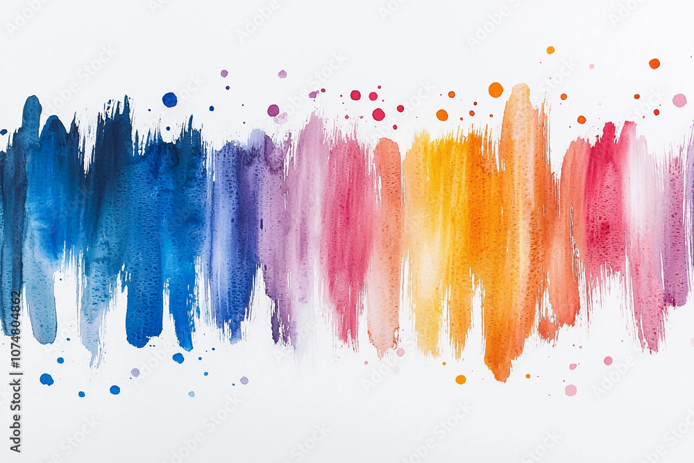 Fototapeta premium Colorful watercolor splash art with vibrant hues on white background
