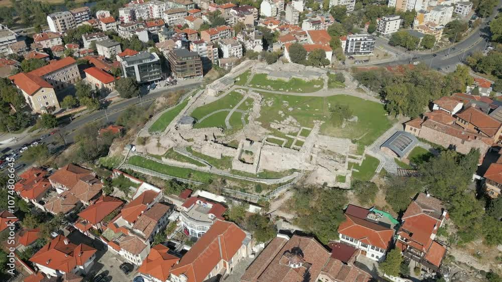 Crumbling Ruins Of Nebet Tepe Archaeological Complex From Above In Plovdiv Bulgaria 4K 60FPS Crumbling Ruins Of Nebet Tepe Archaeological Complex From Above In Plovdiv Bulgaria 4K 60FPS